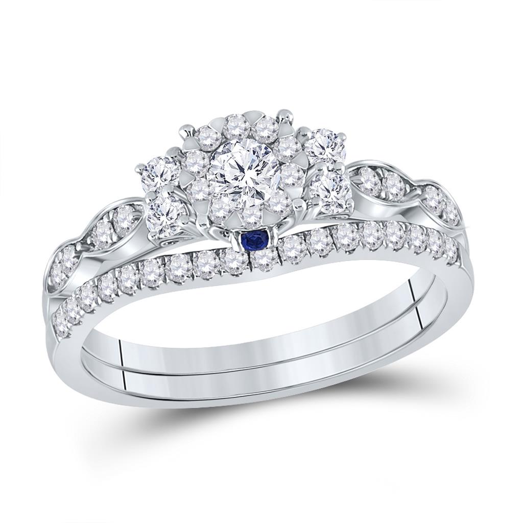 3/4CTW-Diamond 1/120CT SAPPHIRE CHERIE BRIDAL SET