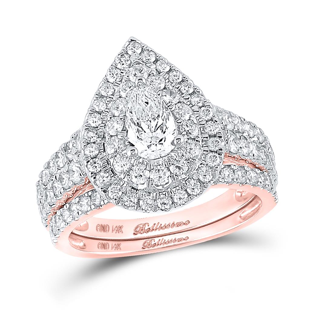 2 CT-Diamond 1/2CT-CPEAR BELLISSIMO BRIDAL SET CERTIFI