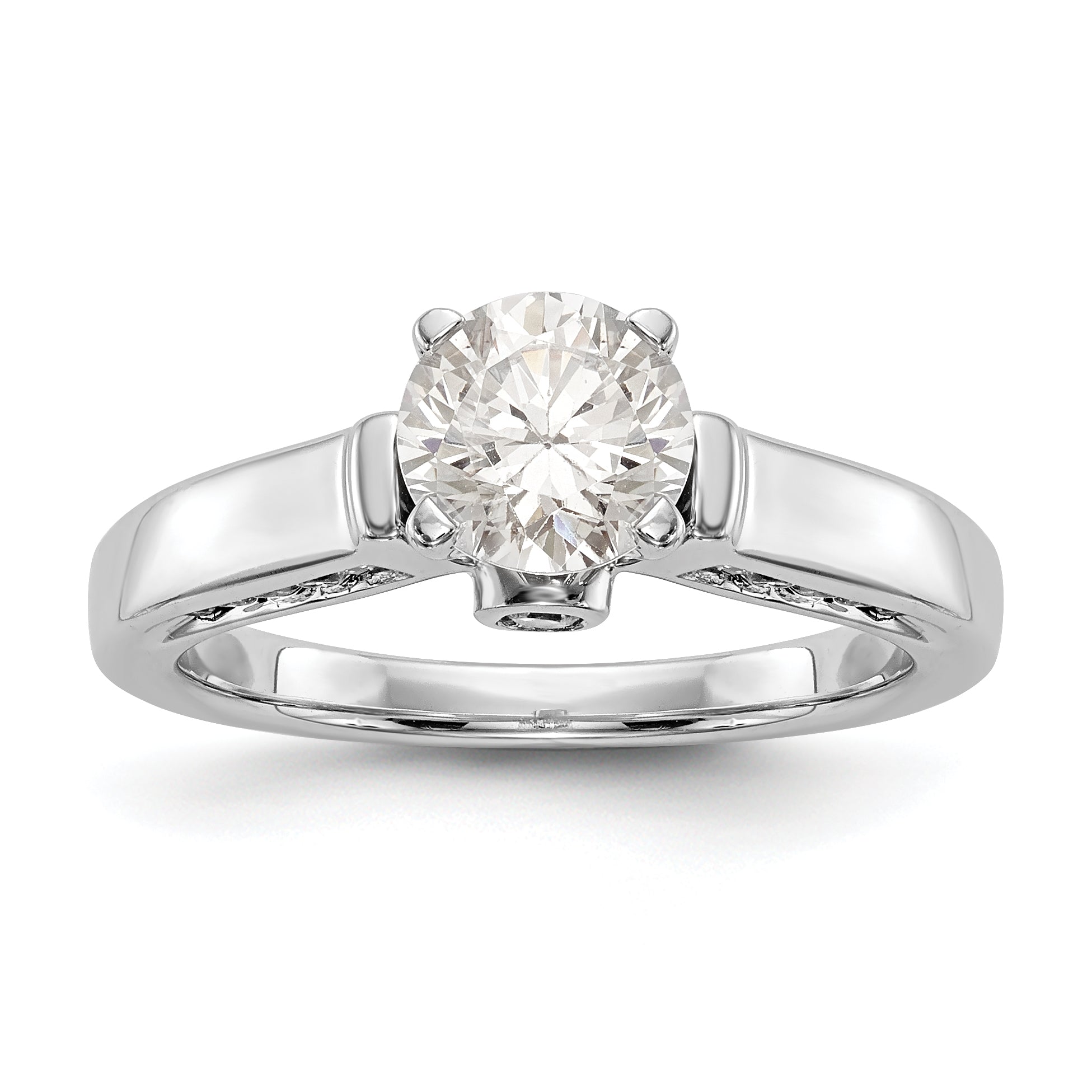 14k White Gold Simulated Diamond Engagement Ring