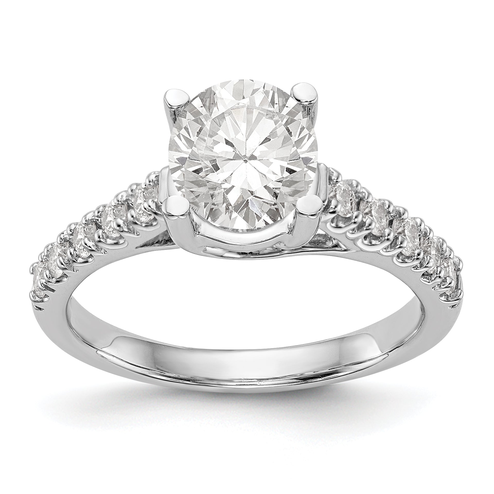 14K White Gold Simulated Diamond Engagement Ring