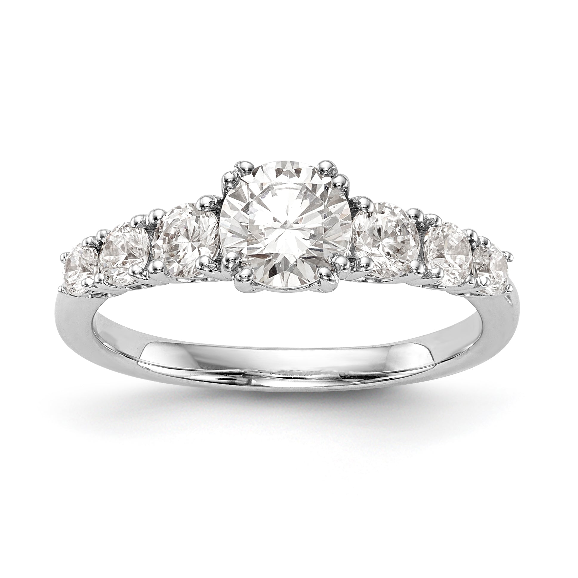 14K White Gold Simulated Diamond Engagement Ring