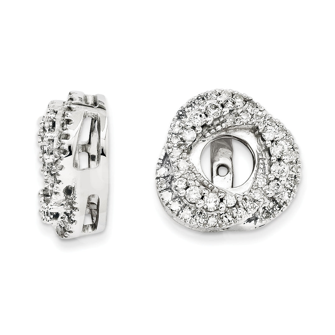 14K White Gold Diamond Jacket Earring