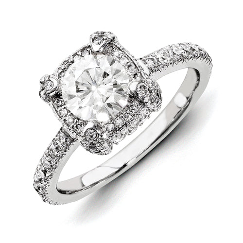 14ky White Gold Diamond/Moissanite Engagement Ring