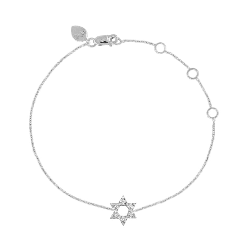 Double Sided Diamond Star Of David Bracelet - Malka Jewelry
