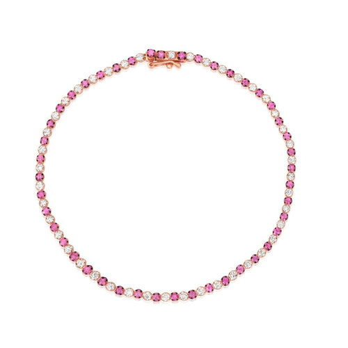 Pink Sapphire Tennis Necklace – Meira T Boutique