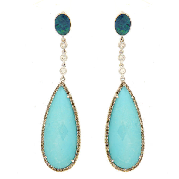 Turquoise and Opal Earring