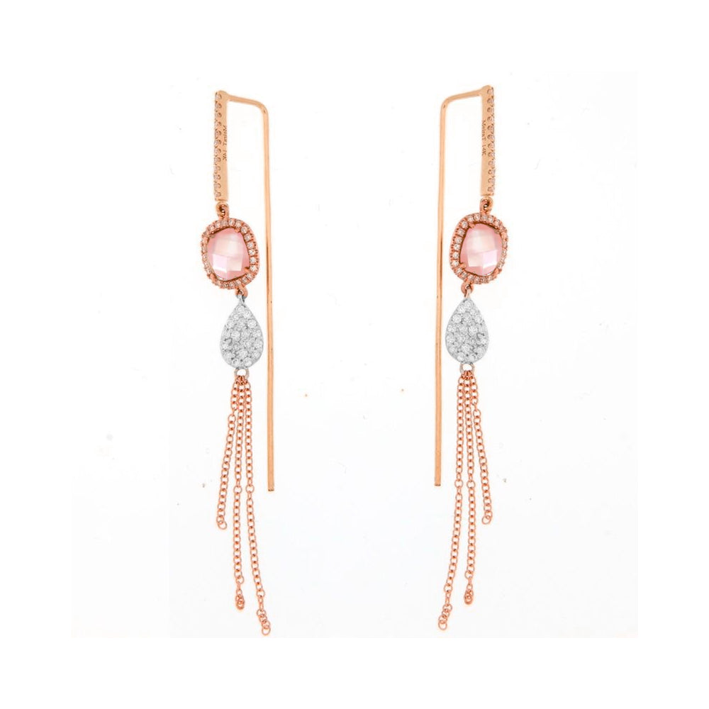 Rose Gold and Pink Quartz Earrings