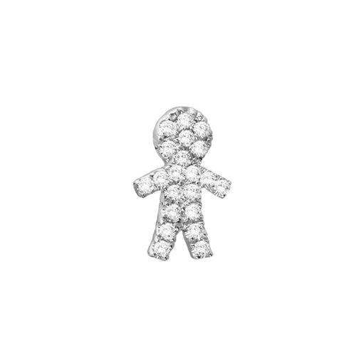 oversized initial white gold and diamond huggie – Meira T Boutique