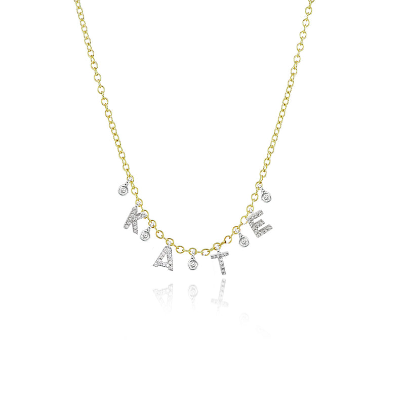 diamond initial name necklace