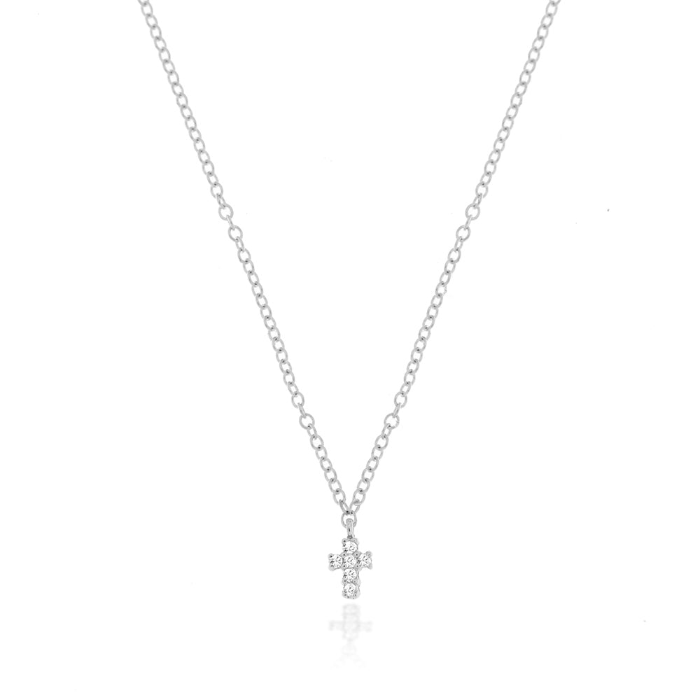 White Gold Cross Necklace With Diamonds Meira T Boutique 2752