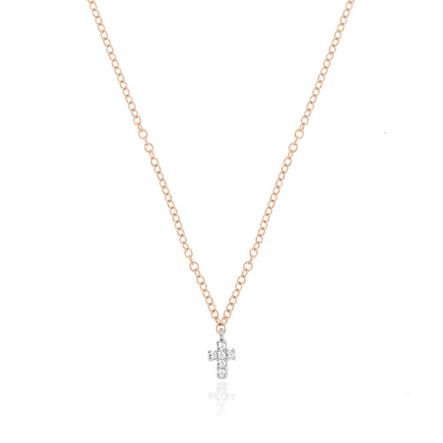 gold diamond cross necklace