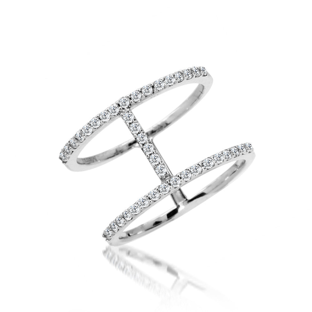 Double Shank Pave Diamond Ring | Meira T Jewelry