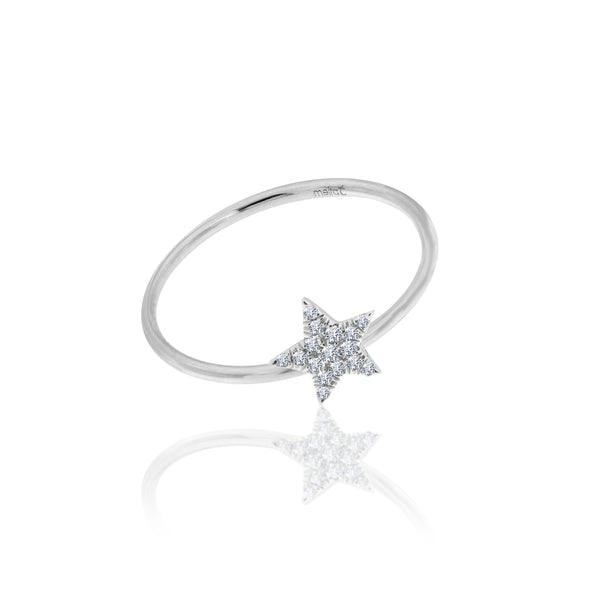 diamond star ring white gold