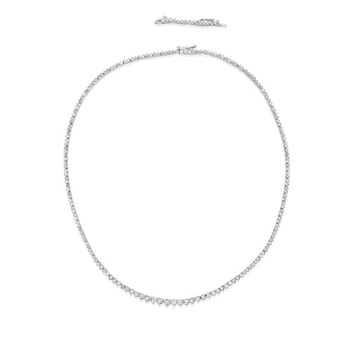Three prong diamond tennis necklace – Meira T Boutique