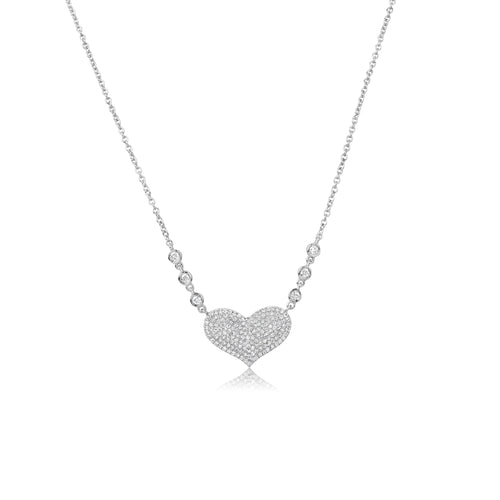 White Gold Tear Drop Diamond Necklace, Meira T n10608