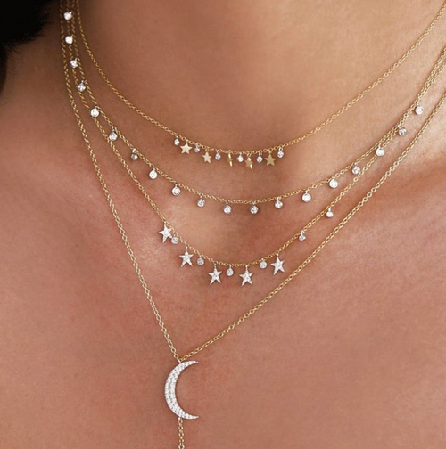 White Gold Tear Drop Diamond Necklace, Meira T n10608