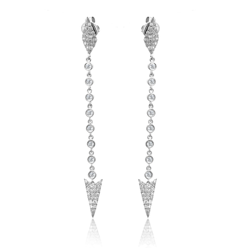Long Diamond Spear Earrings | Meira T Jewelry