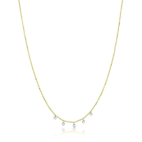 Redline Jewerly - The Five - Chain Necklace For Women with 0.50ct Round  Diamond in White Gold Bezel Setting - Redline