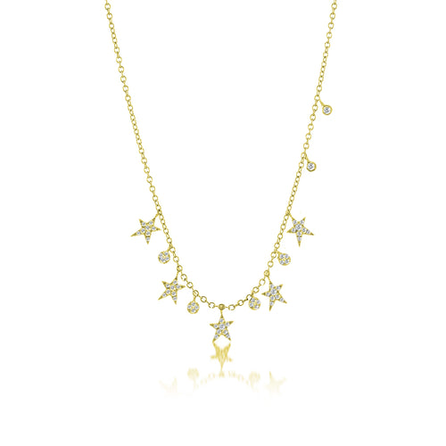 70181 14K WHITE GOLD .20TCW DIAMOND OPEN STAR PENDANT SET - Gemelli Jewelers