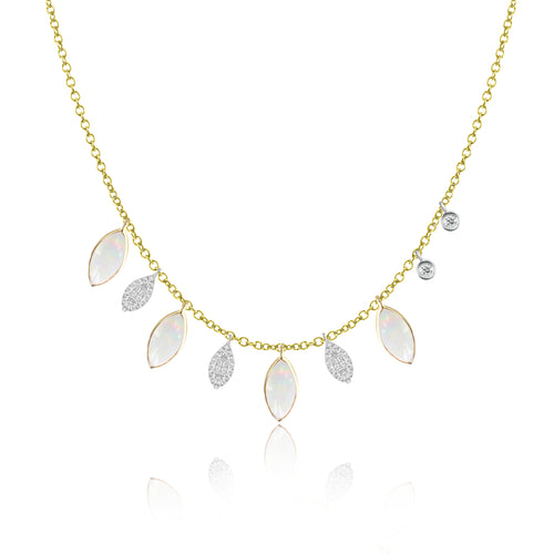 White Gold Tear Drop Diamond Necklace, Meira T n10608