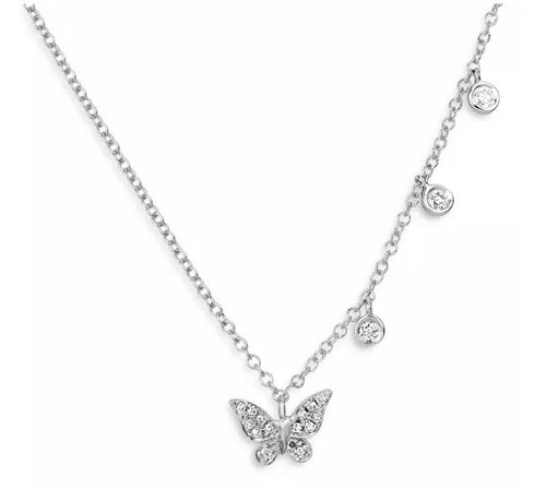 Gold and Diamond Butterfly Necklace – Meira T Boutique