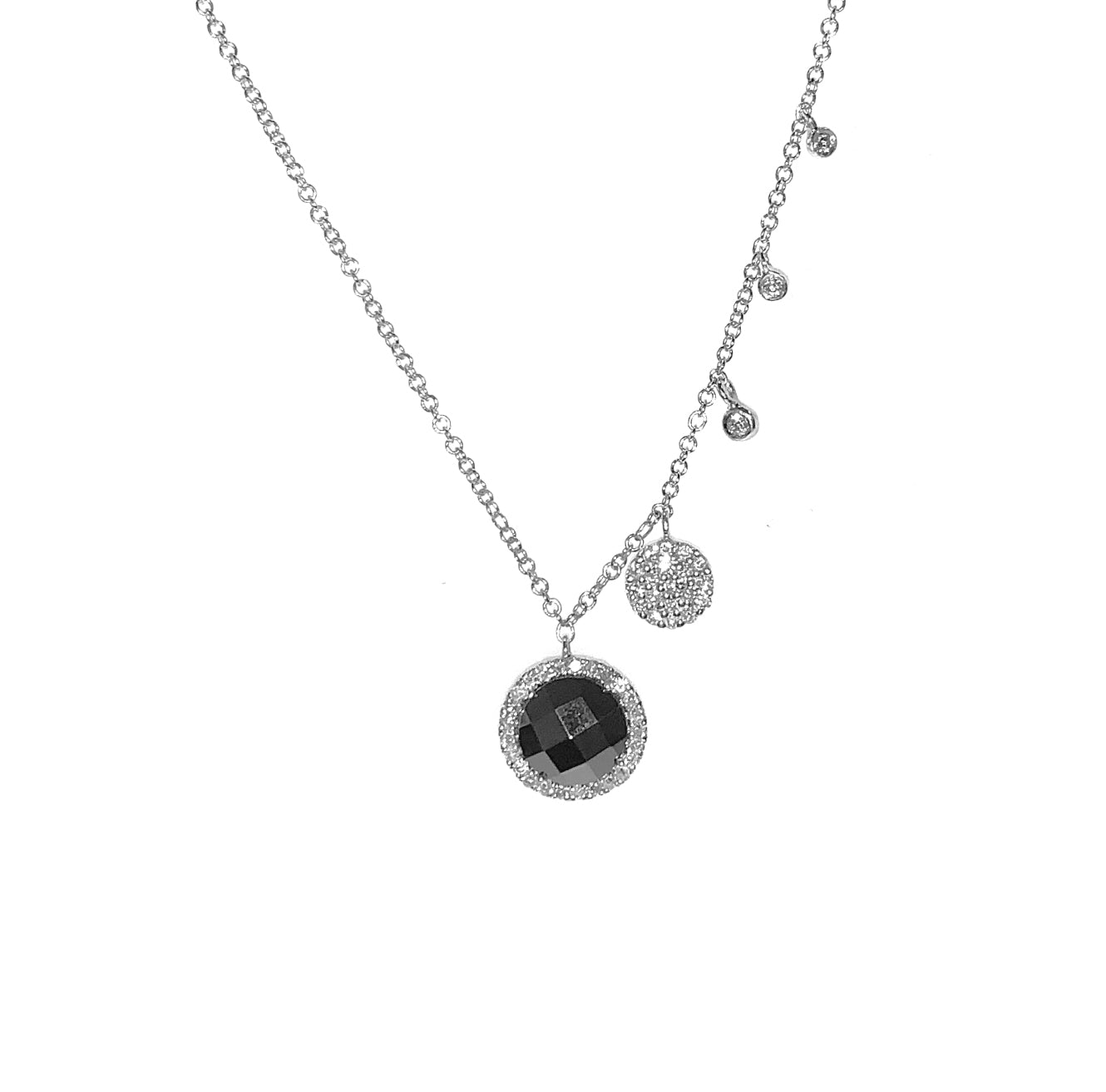 Hematite and Diamond Necklace