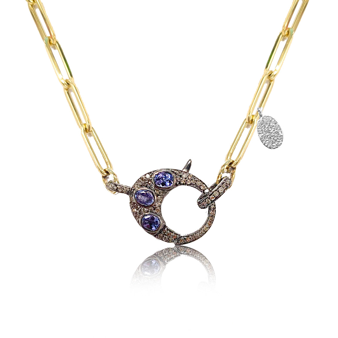Blue Sapphire Clasp Necklace