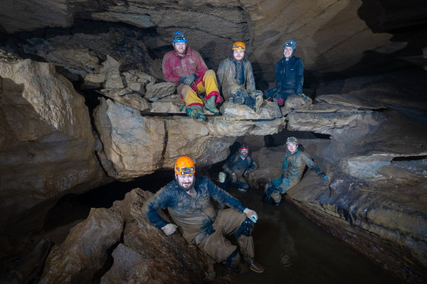 Spelunkers exploring Bluegrass Cavern