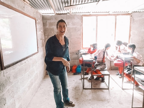 Michele in Napal Teaching English in School