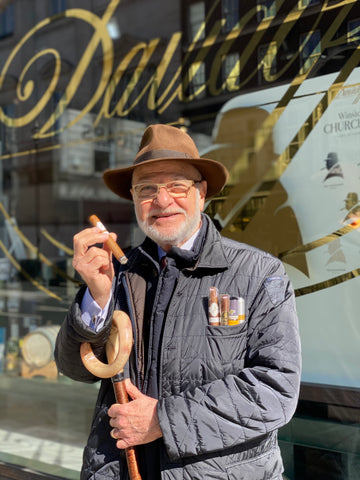 Edward Sahakian with Long Smokes Cigar selection