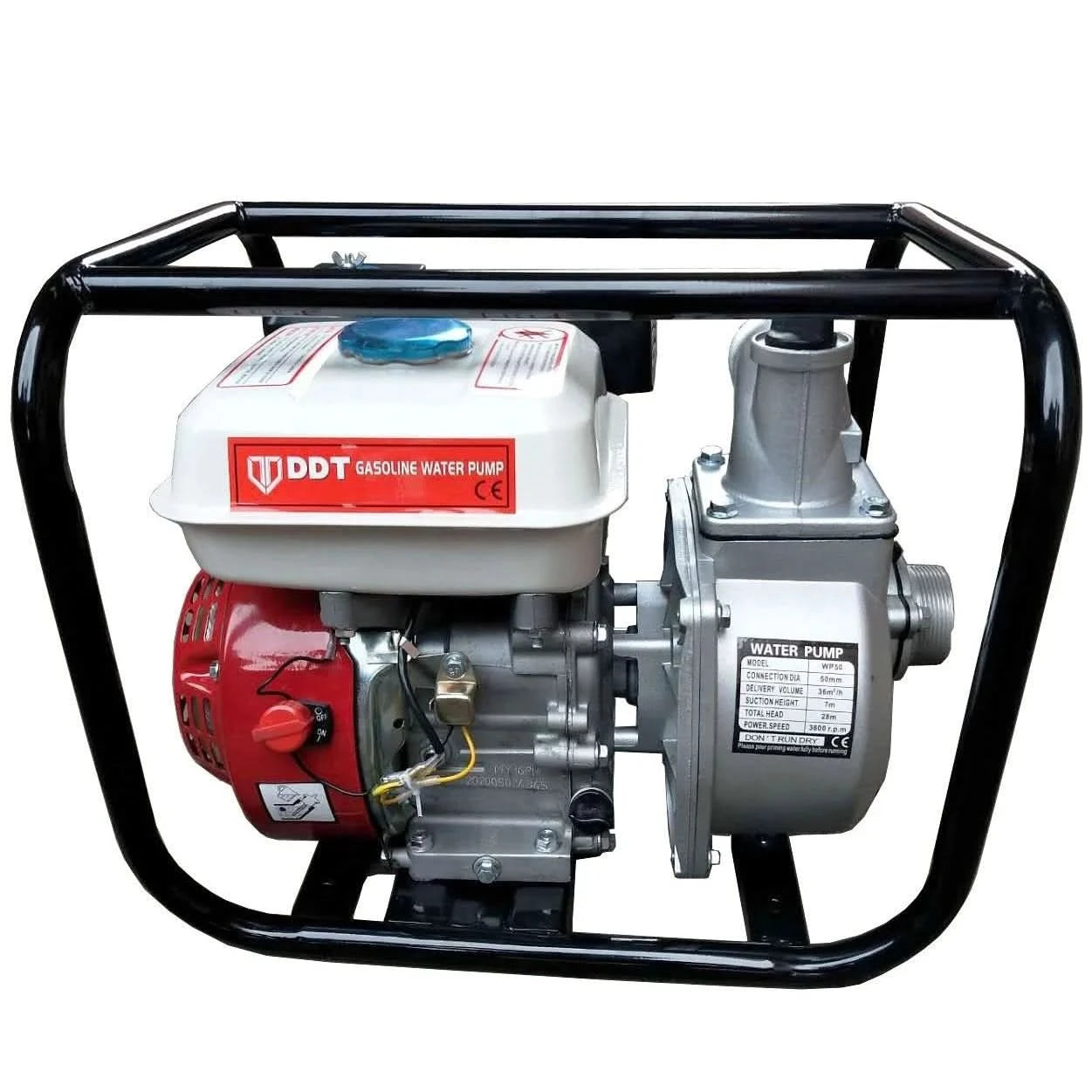 Motopompa pe benzina 4 timpi, DDT Profesional, 6,5 CP, 3\'\', 60000 l/min, 30 m