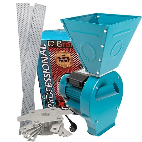 Moara electrica cereale si stiuleti Broman, 4.5 kW, cuva inalta, 20 ciocanele, 4 site, 300 kg/h