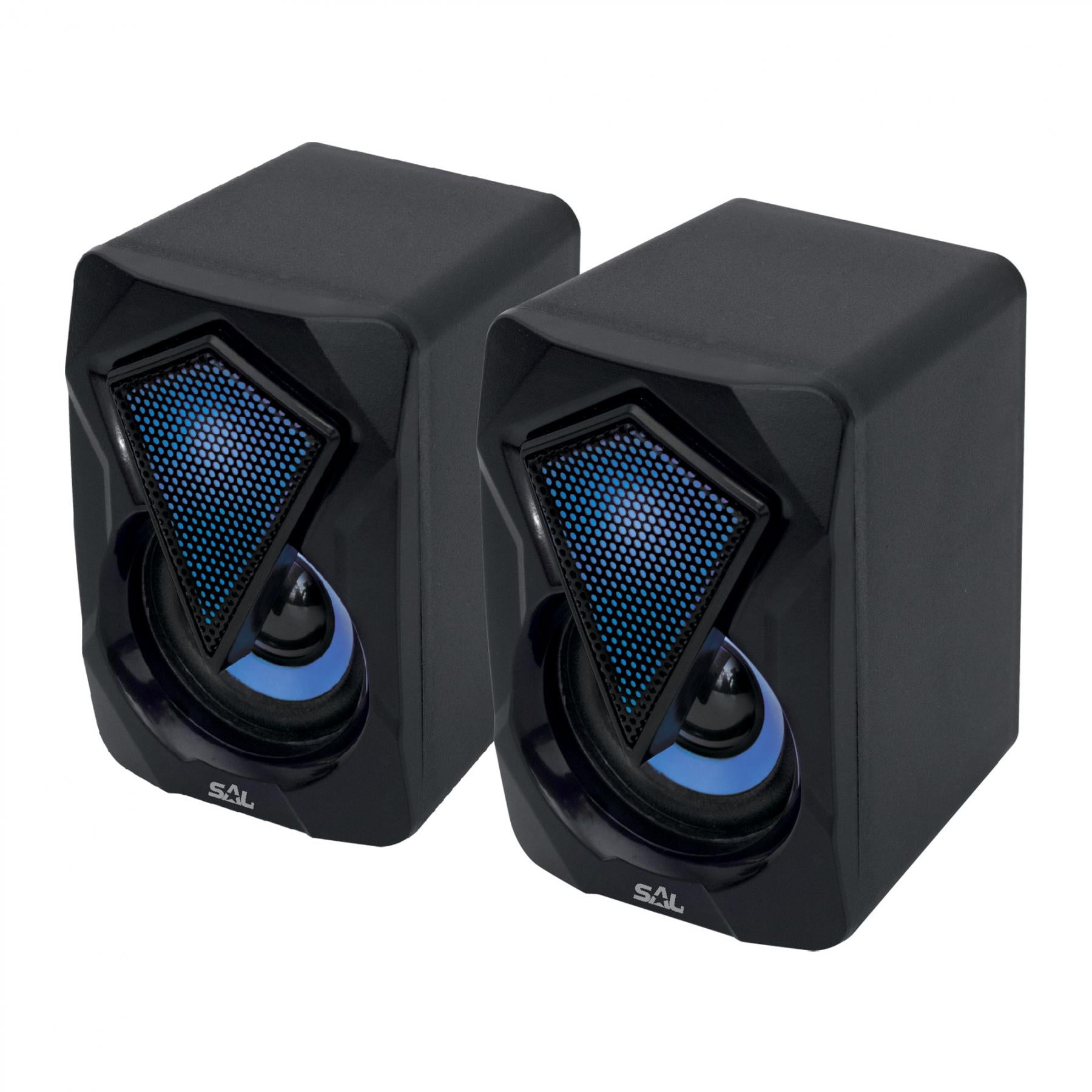 Boxe Multimedia Stereo PCS 230, 2x3W, Conexiune BT si AUX, LED RGB, Alimentare USB, Negru