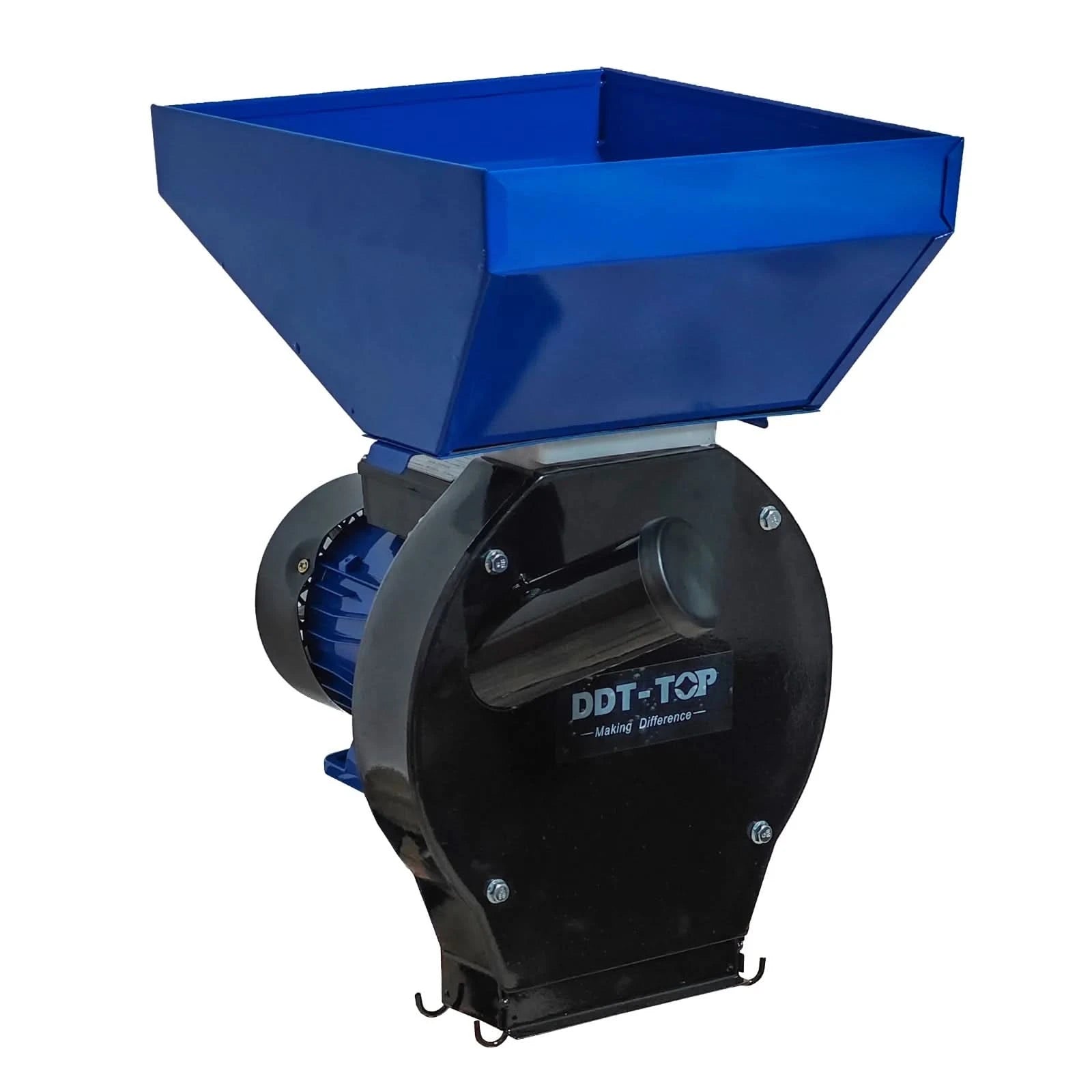 Moara electrica pentru cereale si stiuleti, DDT-TOP,Cuva Mare, motor 4.2 kw , 3000 rpm, 320 kg/h, 4 site de rezerva, 20 ciocanele