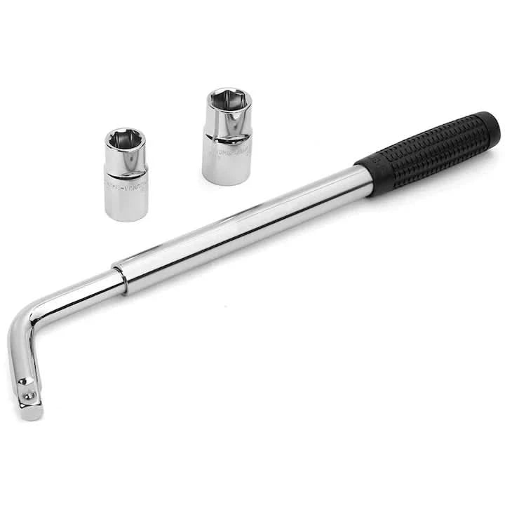 Cheie roți auto telescopică, tip L, capăt reversibil 17/19 și 21/23 mm, lungime max. 50 cm