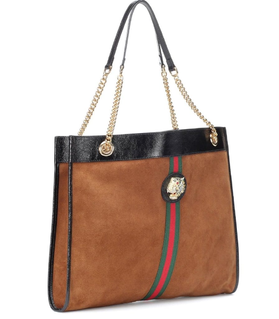 gucci rajah suede tote