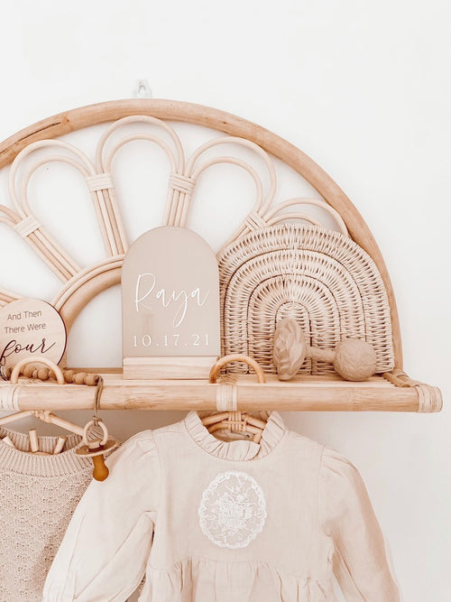 Rattan Children's Hangers-Set of 3, Boho Nursery Décor