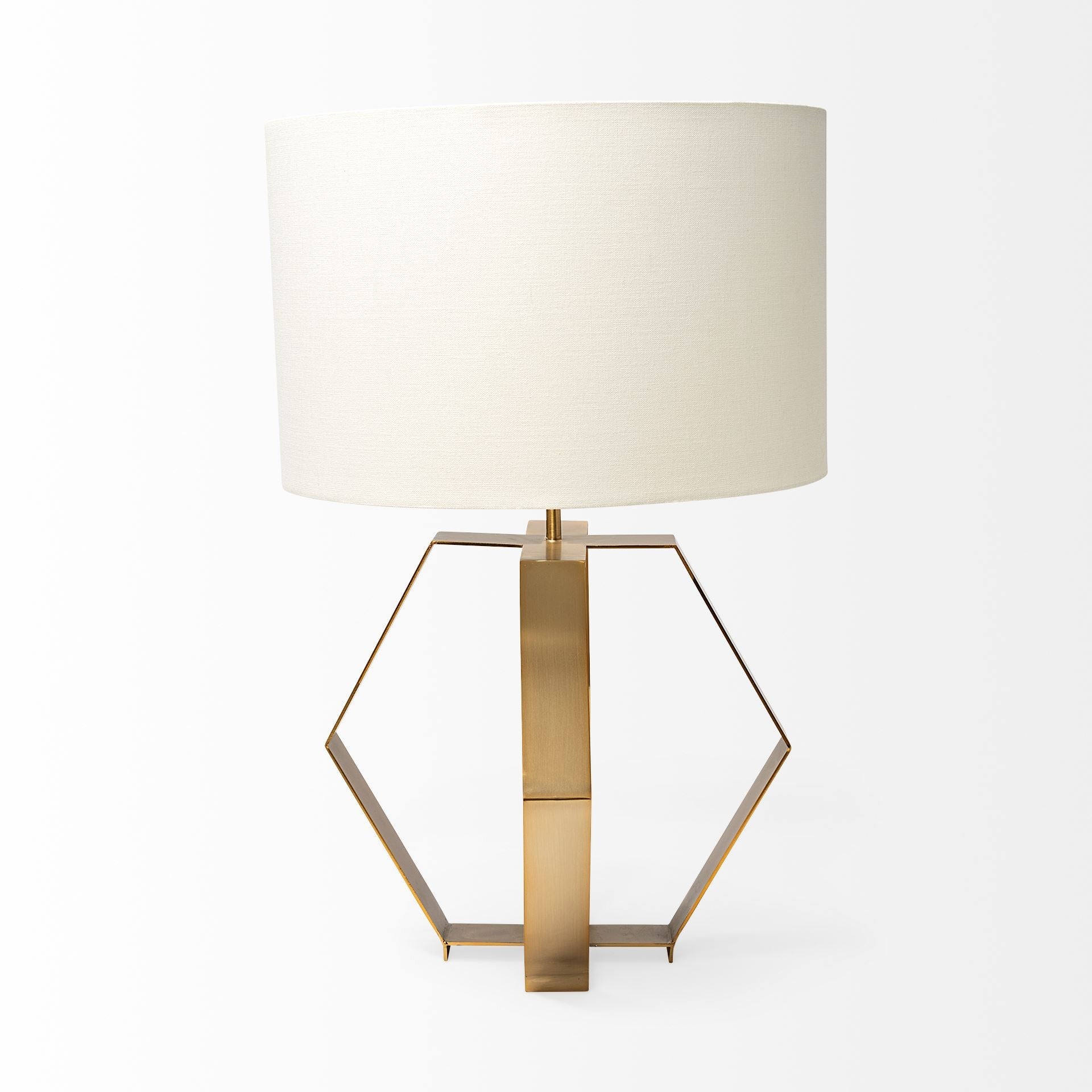 geometric white table lamp