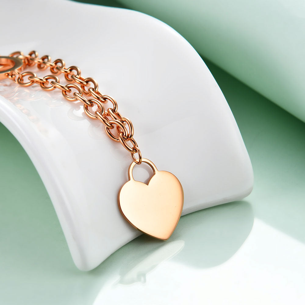 K Initial Chain Necklace (Rose Gold)