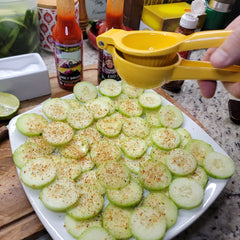 Lime Juice over cucumber slices