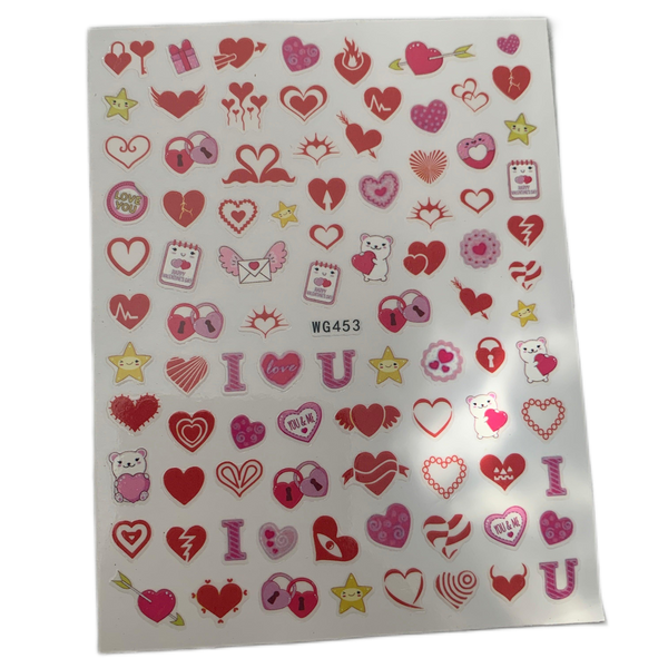 Valentines Hearts Sticker Set