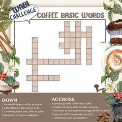 Crossword Puzzle Coffee Knowledge for Thanksgiving Games
