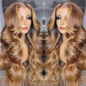 Honey Blonde Body Wave T Part Color Lace Wigs - ICHICKISS