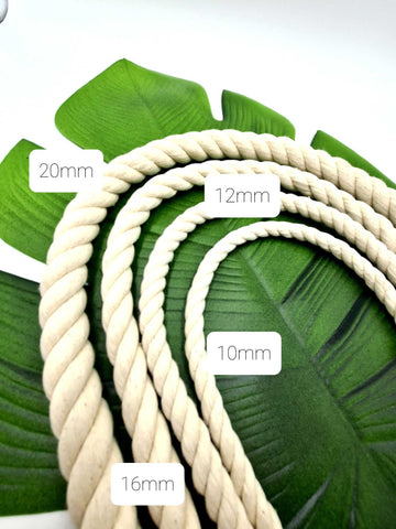 20mm Macrame Rope Macrame Natural Cotton Rope | 3 ply Twisted Rope