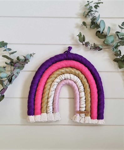 Macrame Rainbow Shiny Pinky Dream XL | Handmade Rainbow