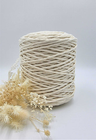 Macrame Cord White- 3MM Single Strand Luxe Cotton String 1KG