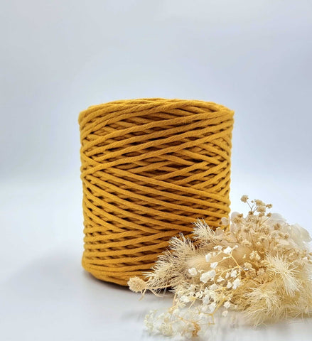 Mustard Macrame Cord - 3MM  Single Strand Luxe Cotton String 1KG