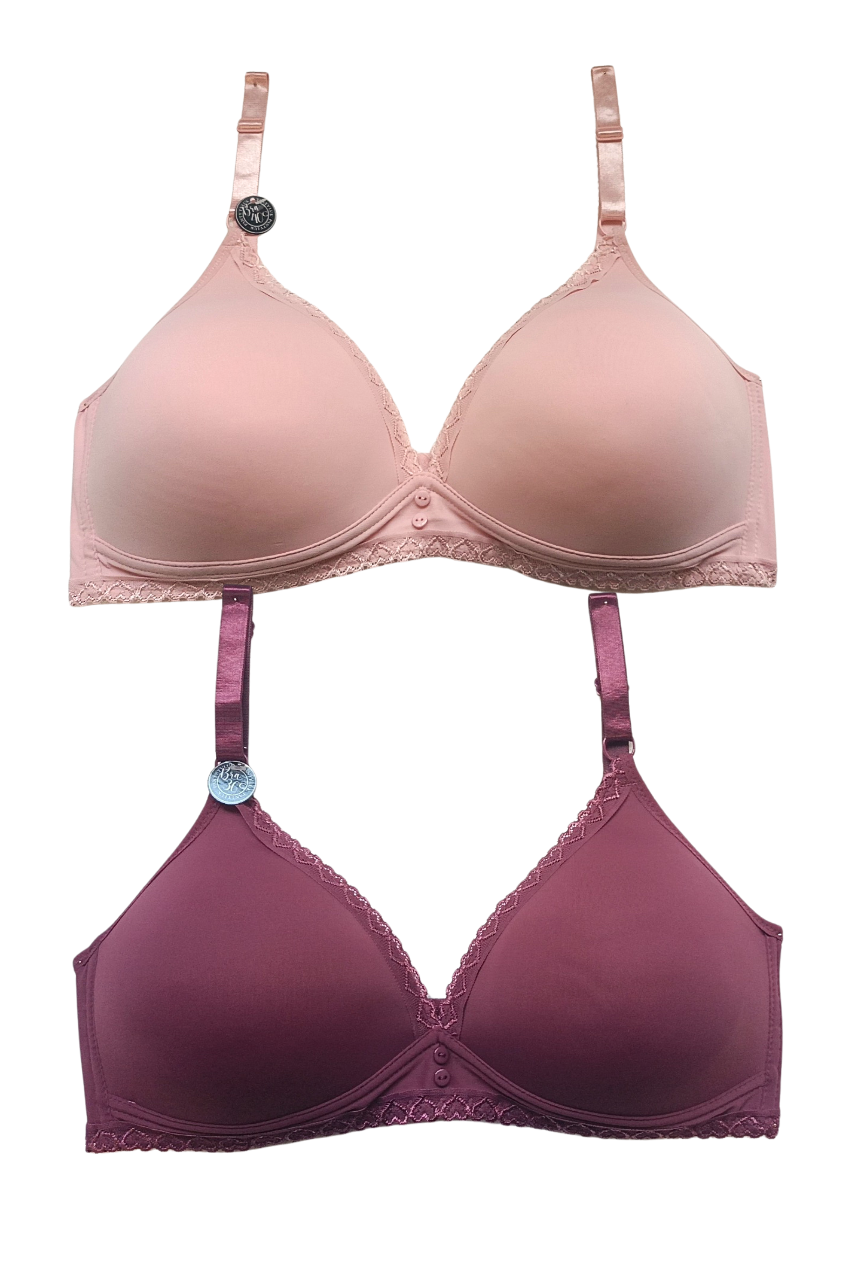 Paquete de 3 Brasier copa triangular sin varilla nude-negro-mauve