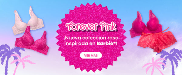 Foto de colección rosa lencería brasieres y calzones para mujer inspirado en Barbie