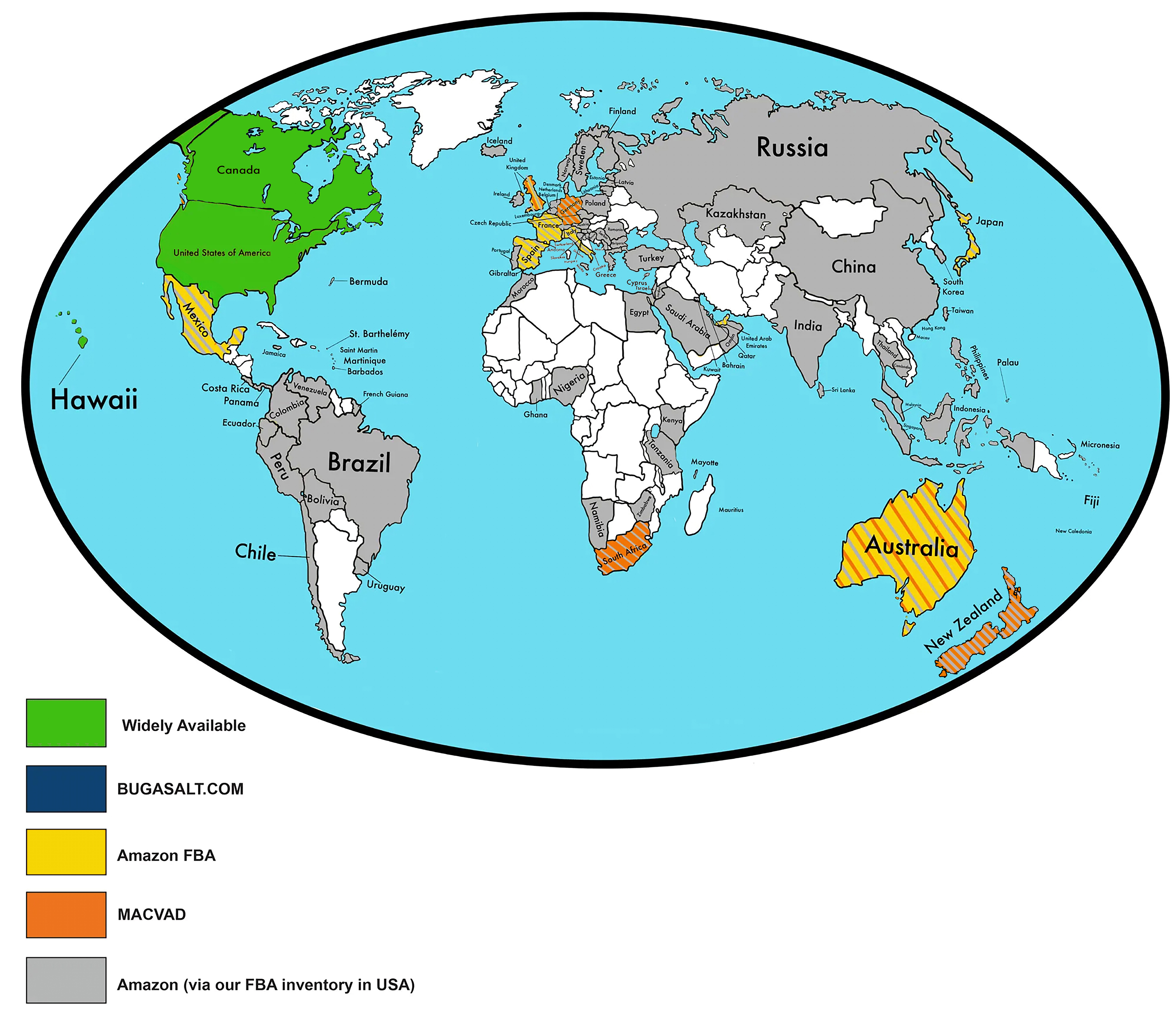 shipping map for bug-a-salt